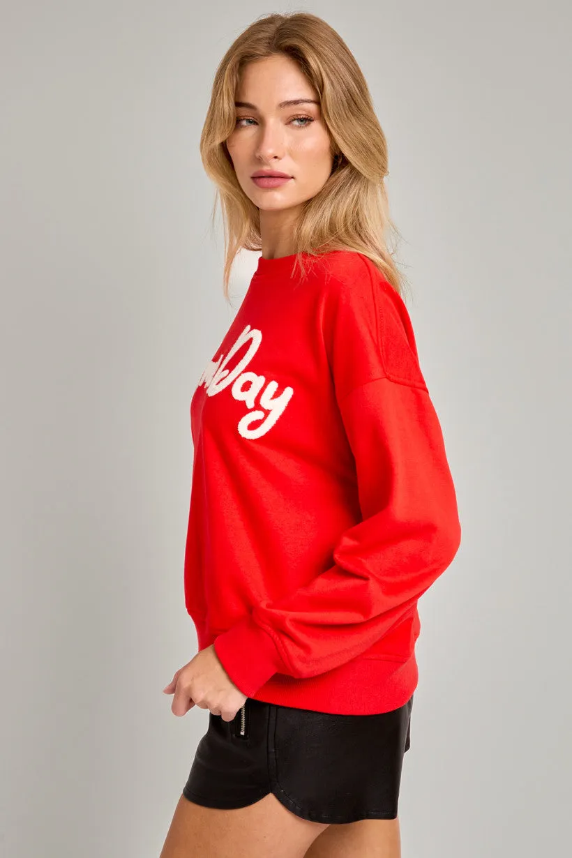 Ladies Lei Lis Round Neck Boxy "Game Day" Sweatshirt - ST2105