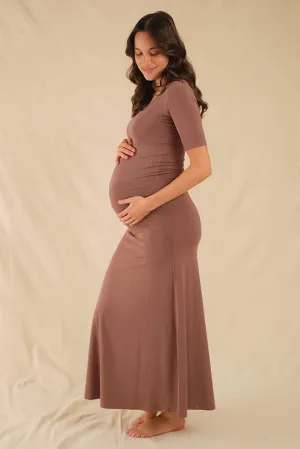 Lana Long Maternity Skirt - Mousse