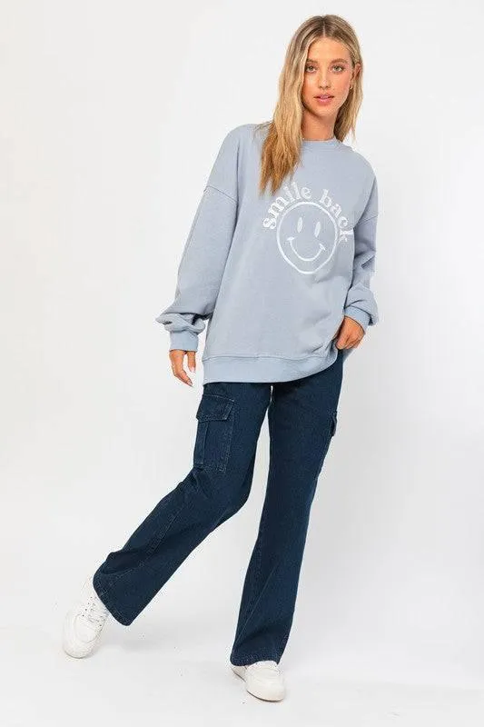 Le lis Smile Back Embroidered Sweatshirt