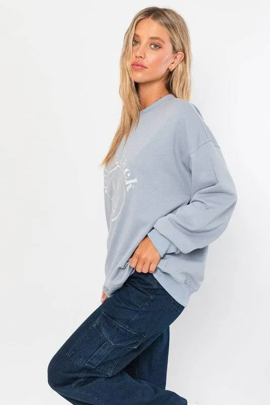 Le lis Smile Back Embroidered Sweatshirt