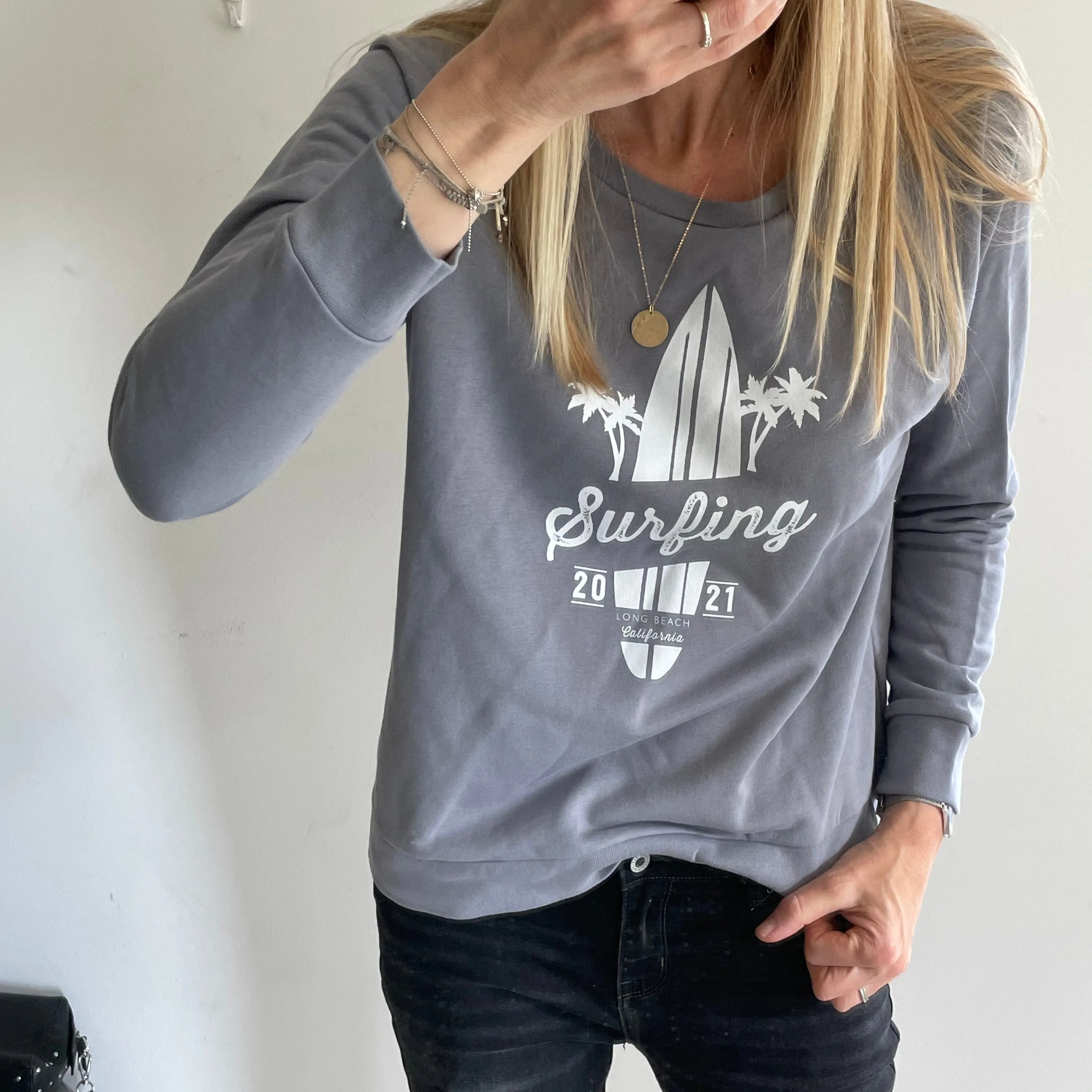 Light charcoal surf sweatshirt (sample)