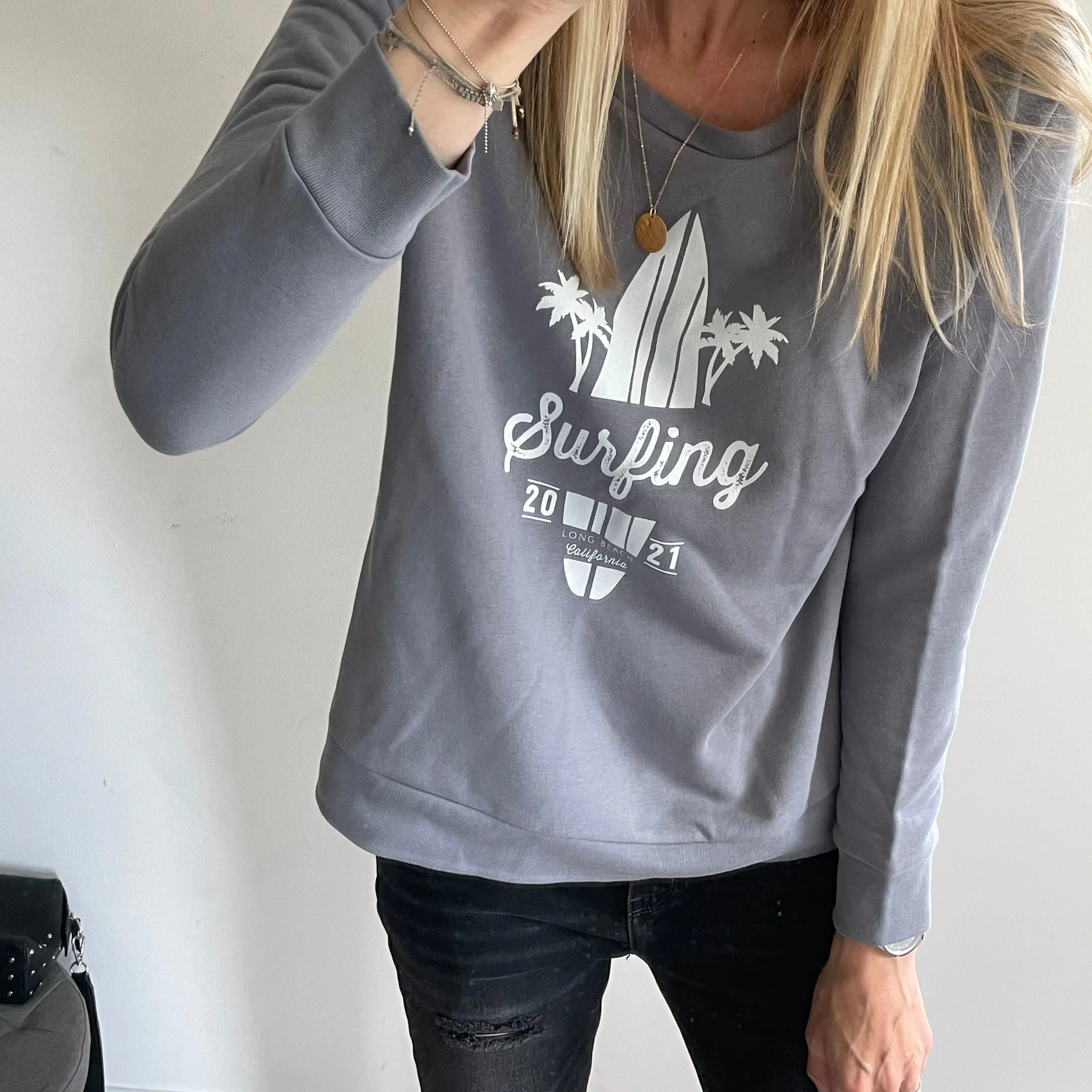 Light charcoal surf sweatshirt (sample)