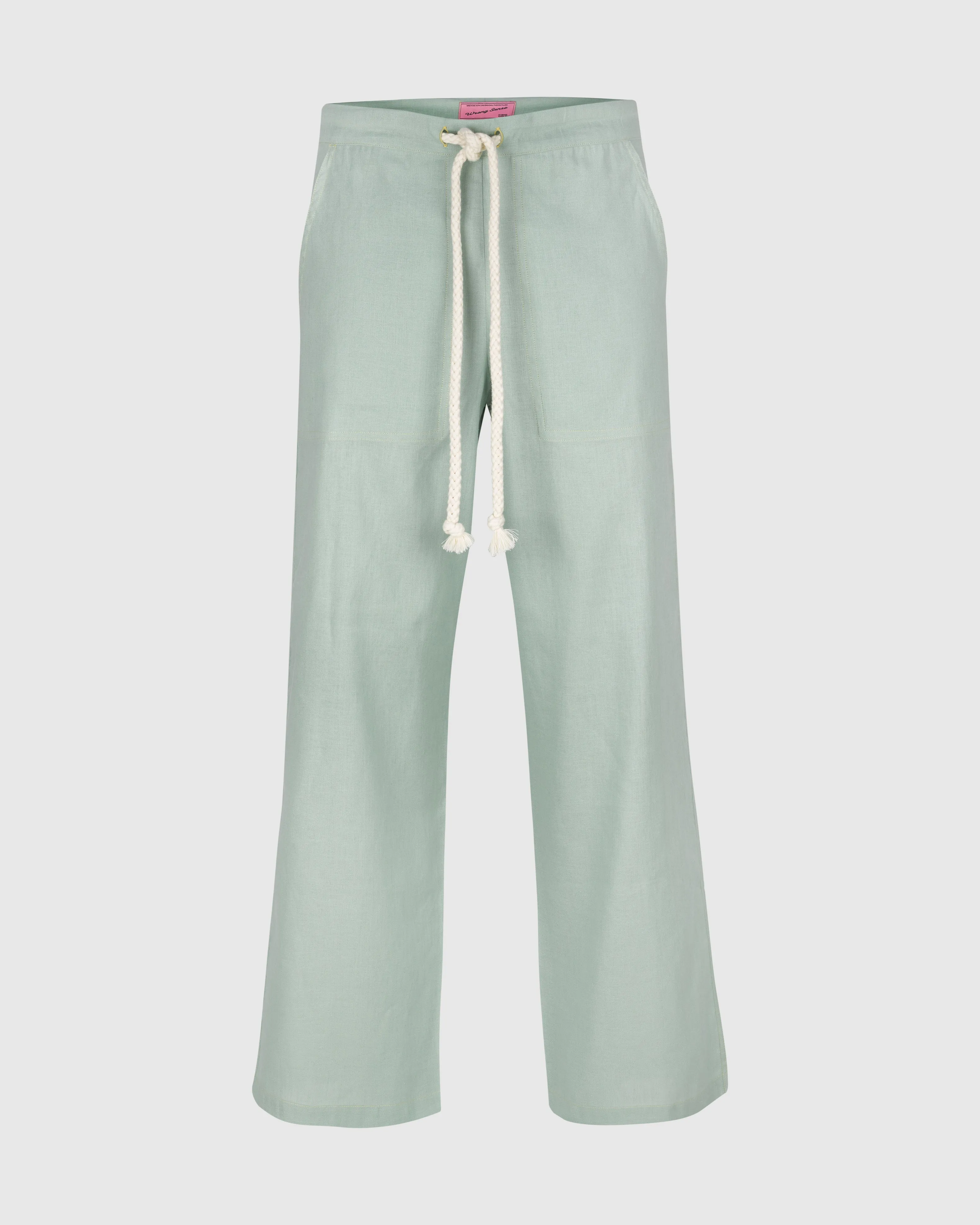 LINEN TROUSERS IN AQUA