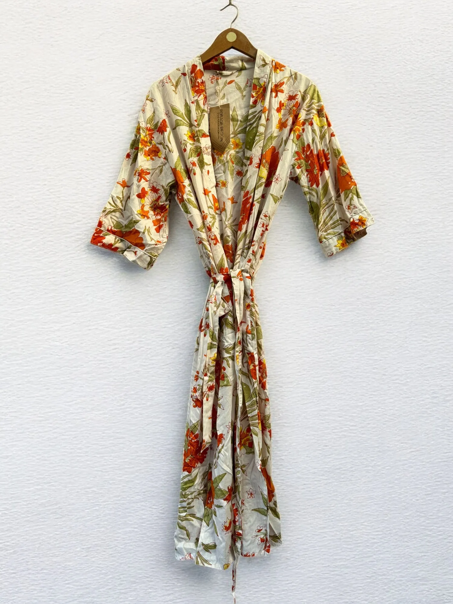 Long Kimono - 100% Cotton  | Free Size ( 8 - 16)