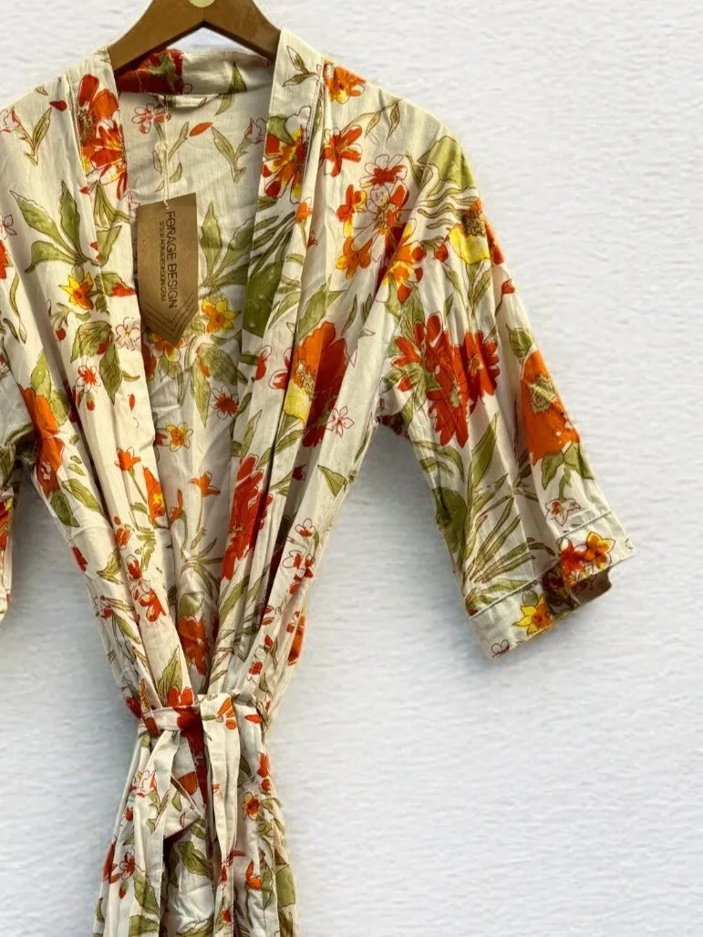 Long Kimono - 100% Cotton  | Free Size ( 8 - 16)