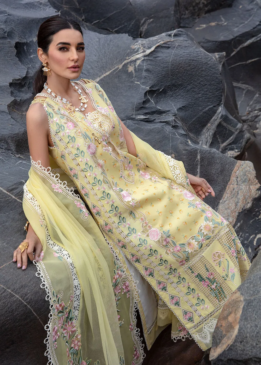 Luxury Lawn '24 by Crimson | Believe In Her - Topaz Yellow