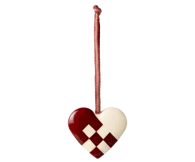 Maileg Metal ornament, Small heart - Red