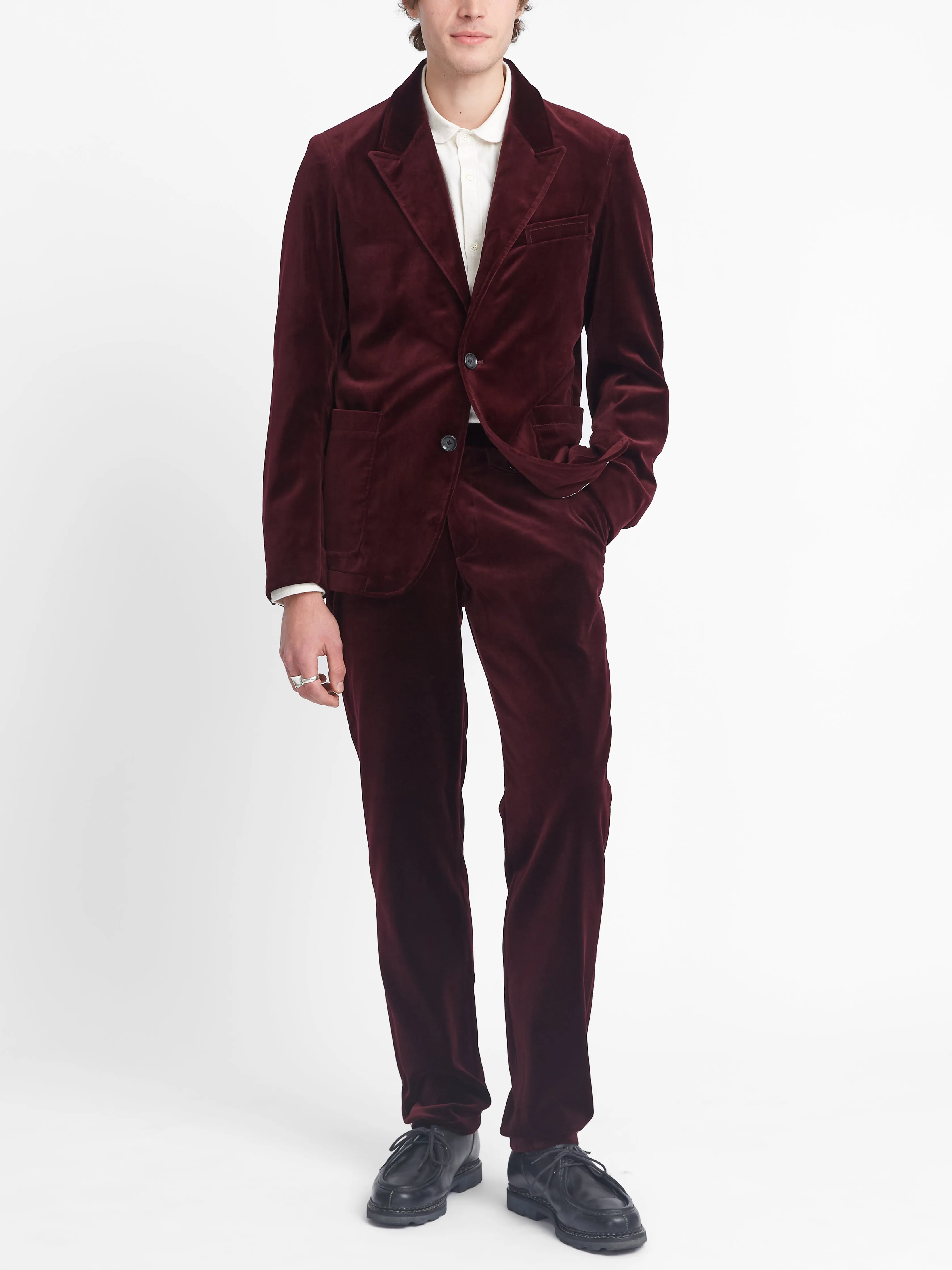 Mansfield Jacket Velvet Burgundy