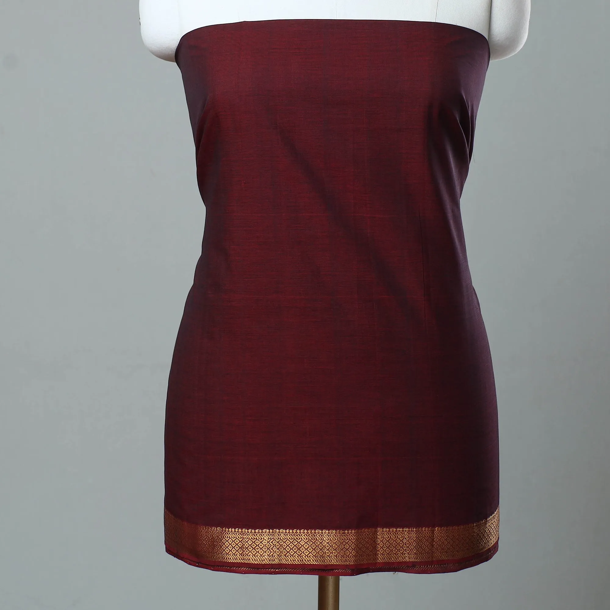 Maroon - 3pc Handloom Cotton Mangalagiri Dress Material 25