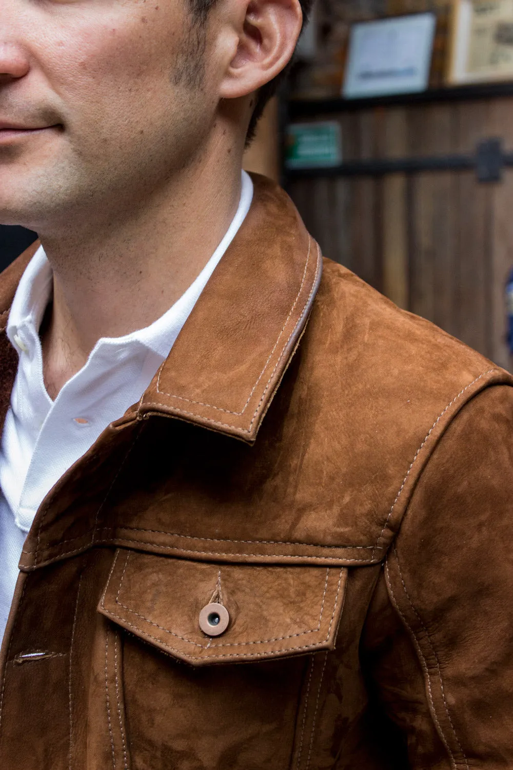 MARTIN Leather Jacket Terra Brown  -  Suede - Trucker