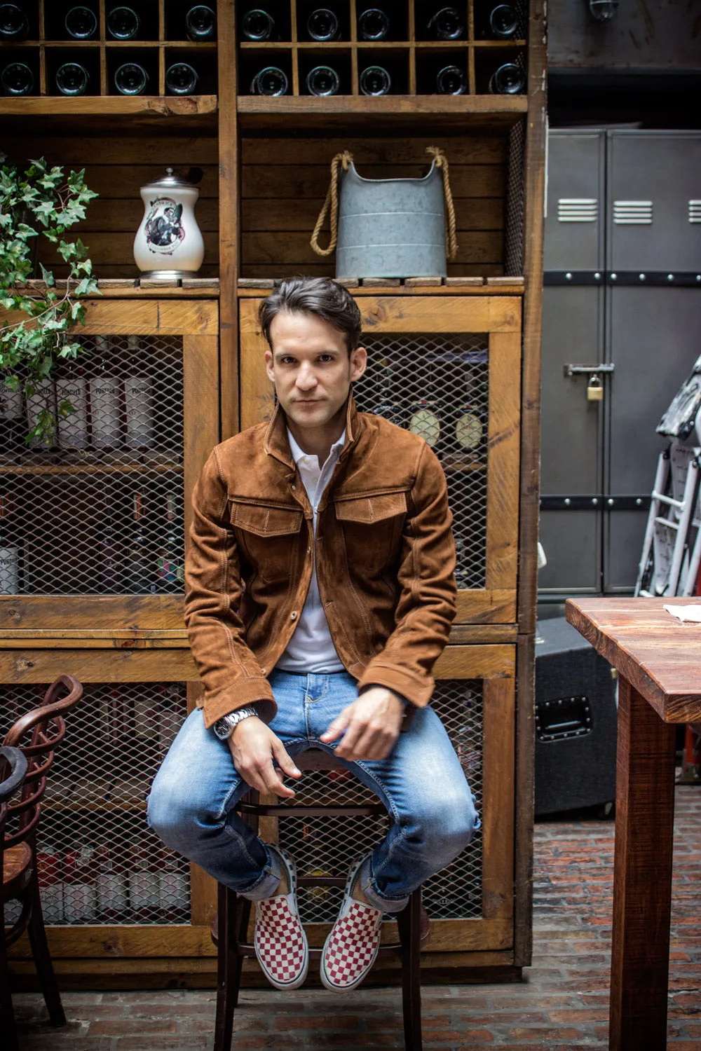 MARTIN Leather Jacket Terra Brown  -  Suede - Trucker