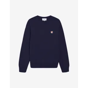 Men Fox Head Patch Regular R-Neck Jumper - Navy