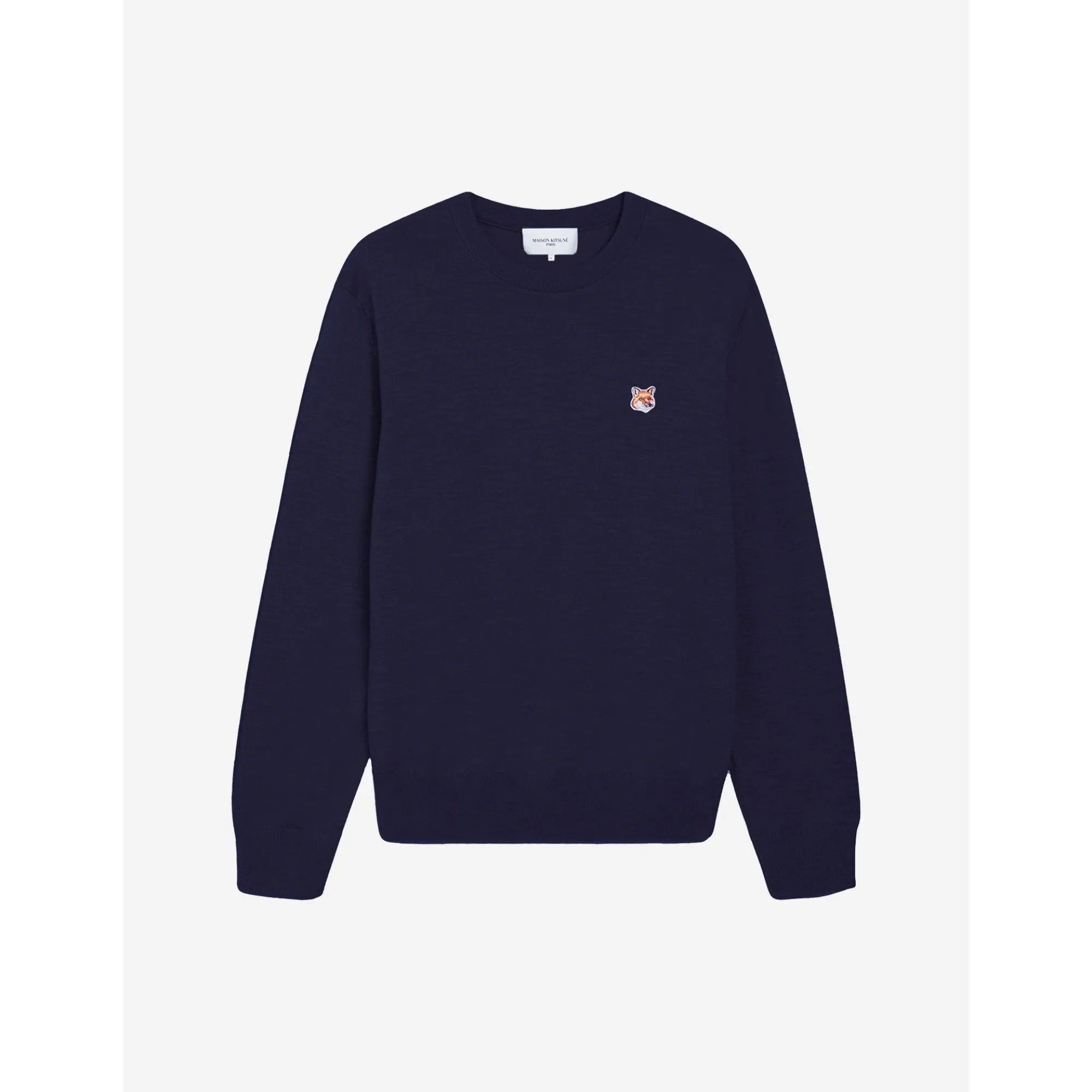 Men Fox Head Patch Regular R-Neck Jumper - Navy