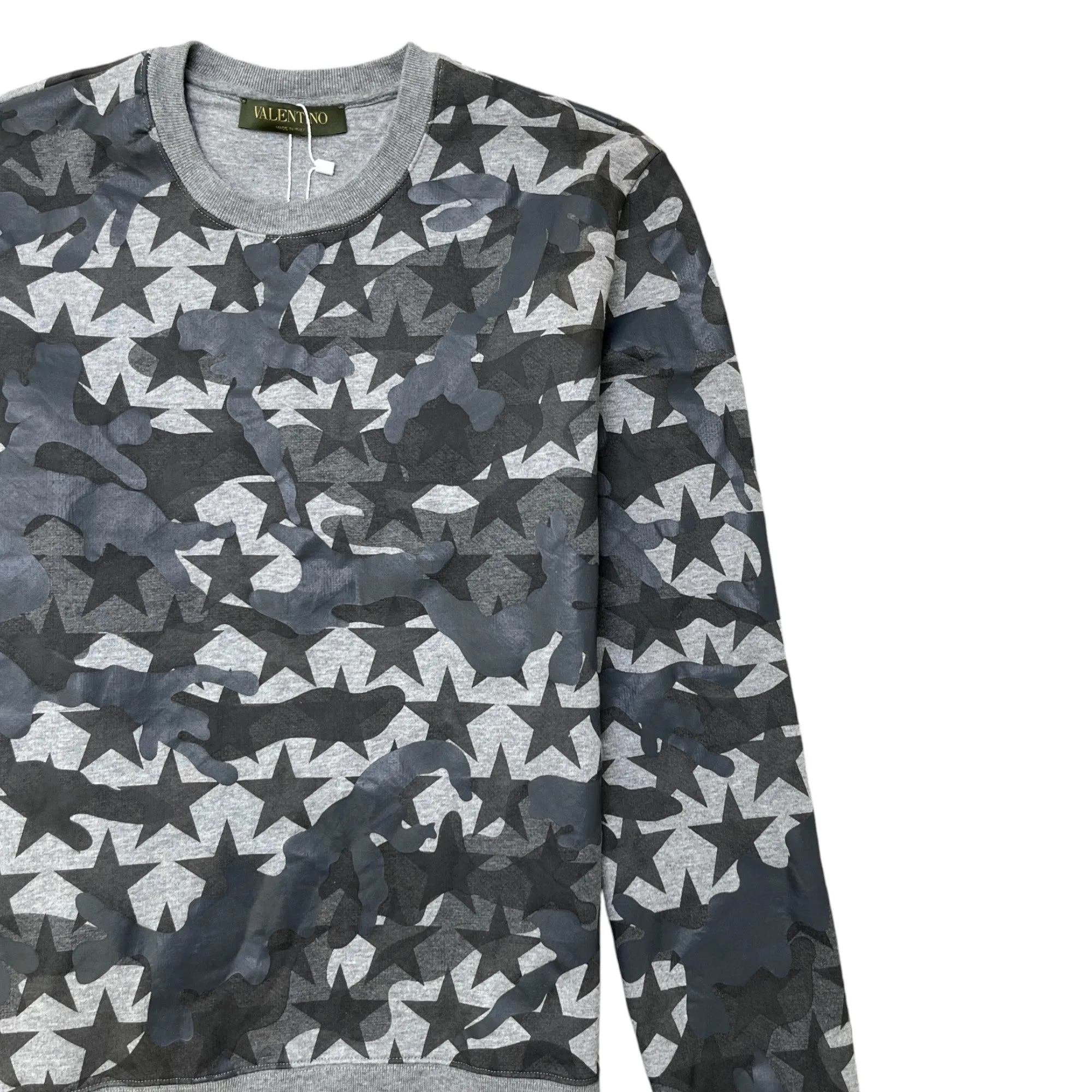 Men's Camouflage Stars Sweatshirt Grey Size S