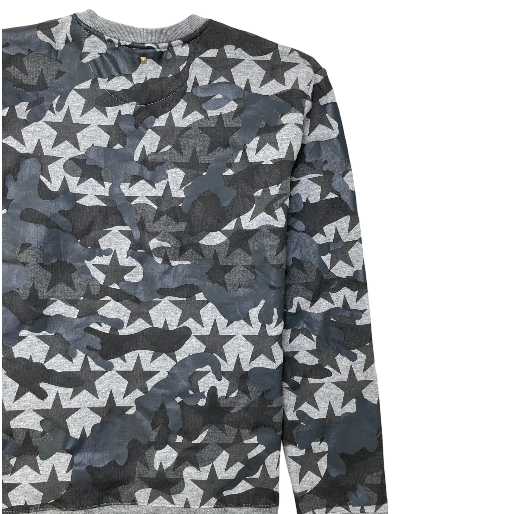 Men's Camouflage Stars Sweatshirt Grey Size S