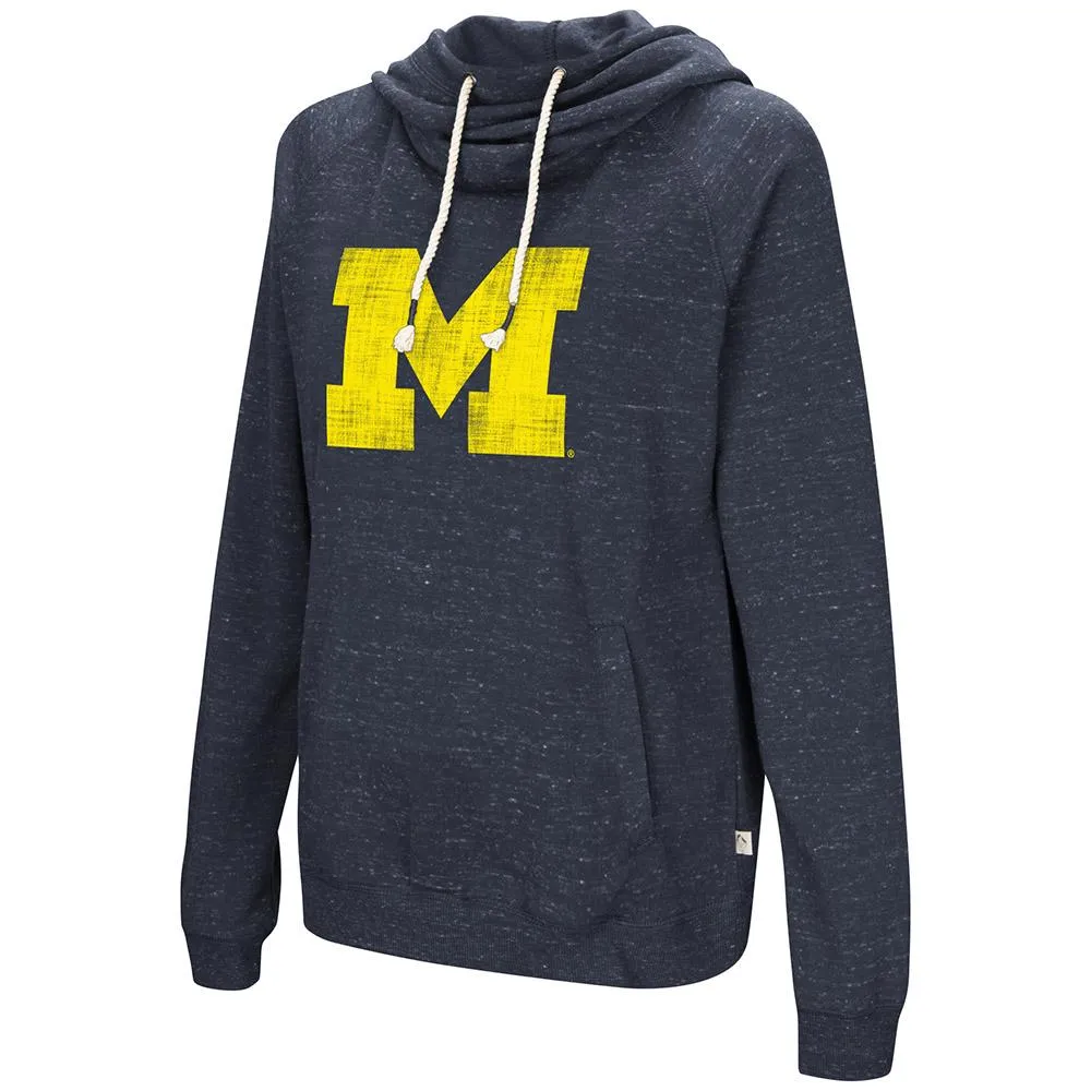 Michigan Wolverines Colosseum WOMEN'S Navy Ultra Soft Hoodie Sweatshirt