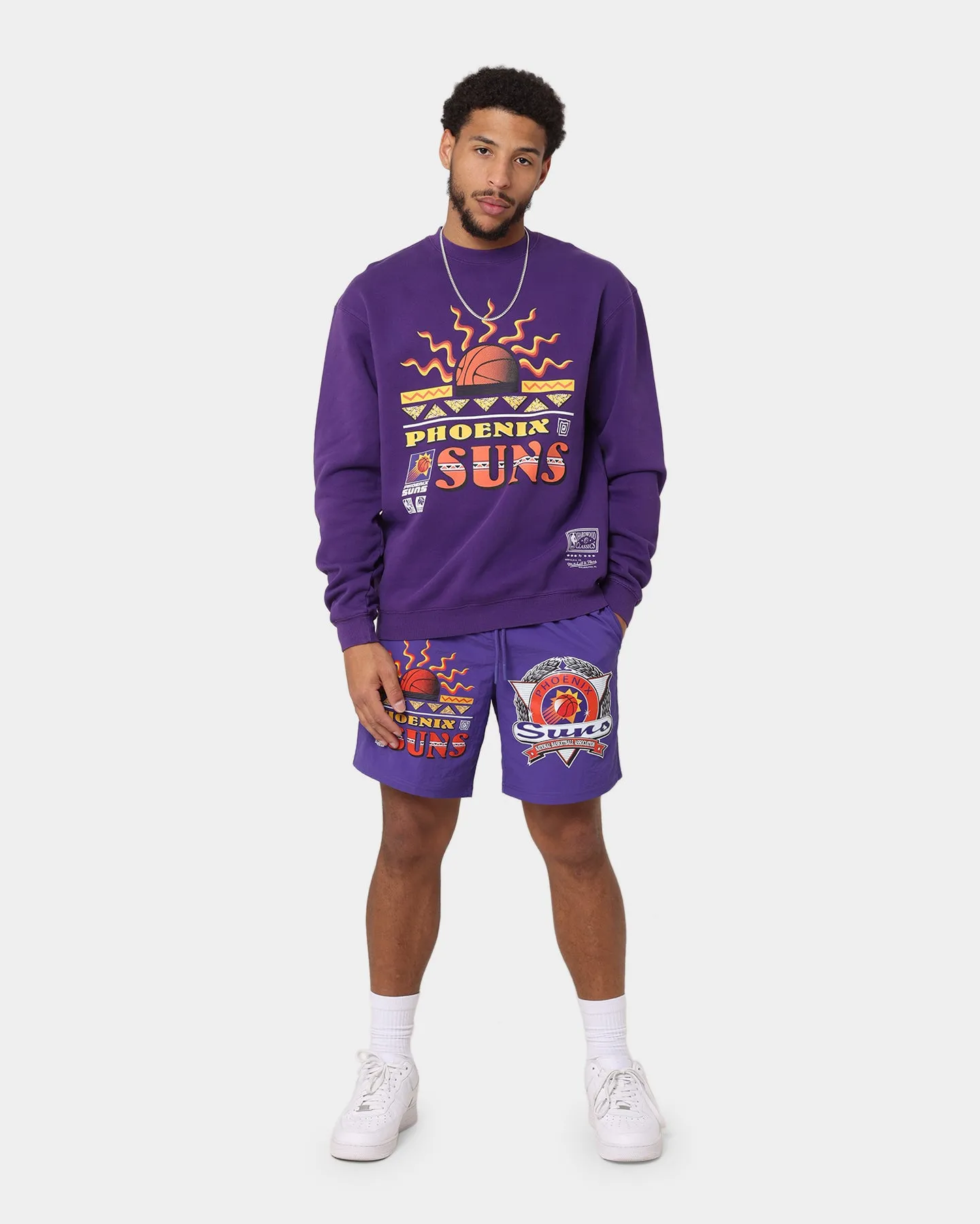 Mitchell & Ness Phoenix Suns Rays Crewneck Faded Purple