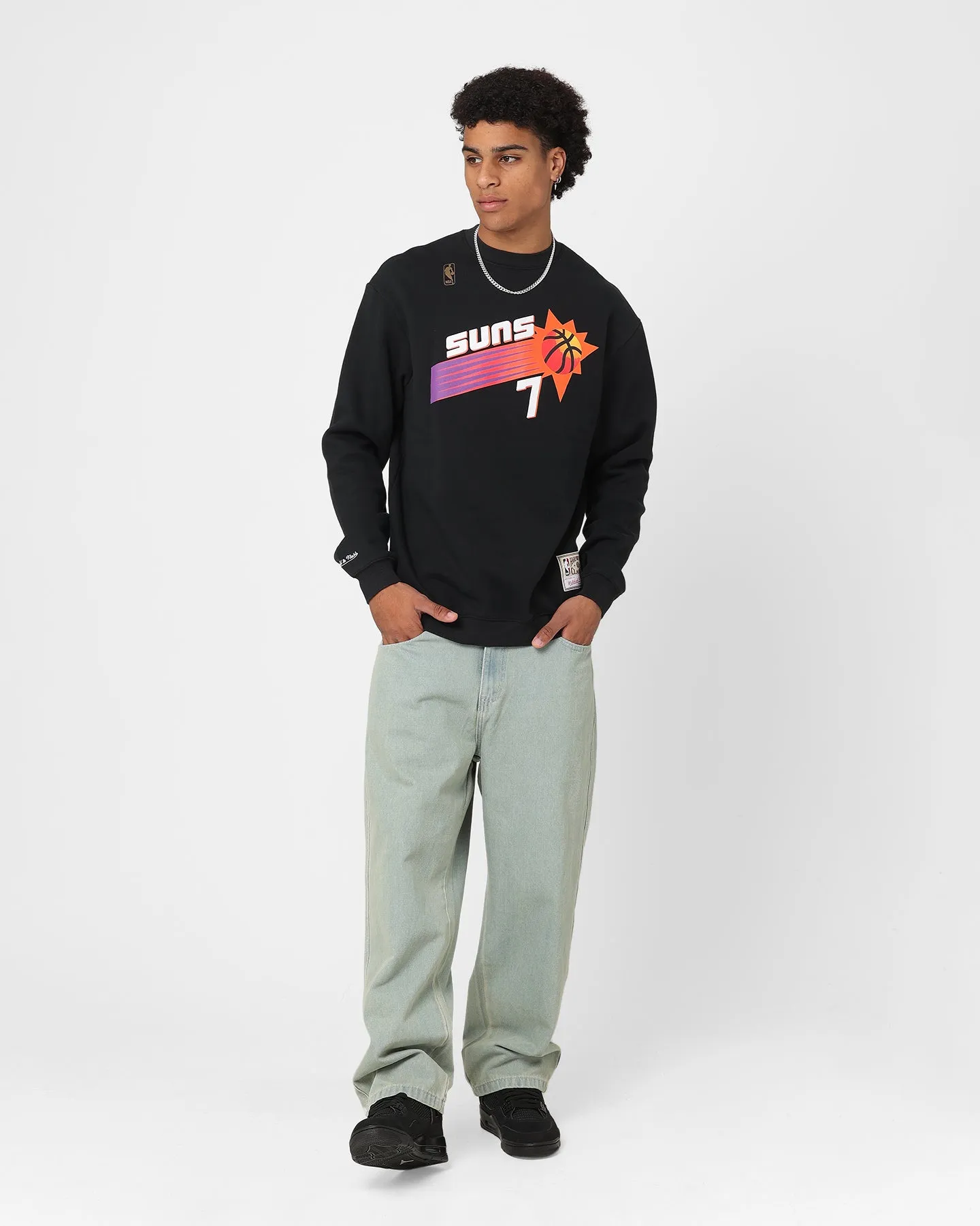 Mitchell & Ness Phoenix Suns Wordmark Crewneck Faded Black