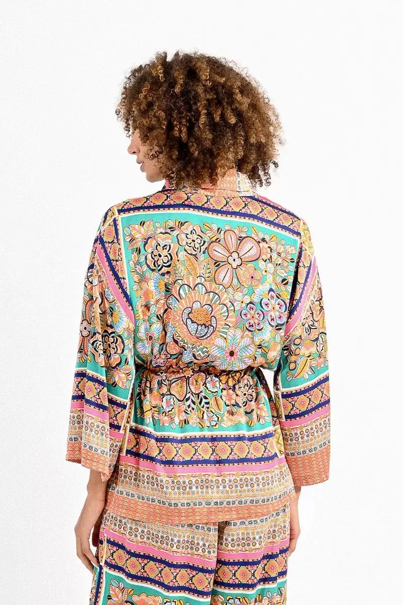 Molly Bracken Multi Coloured Woven Kimono