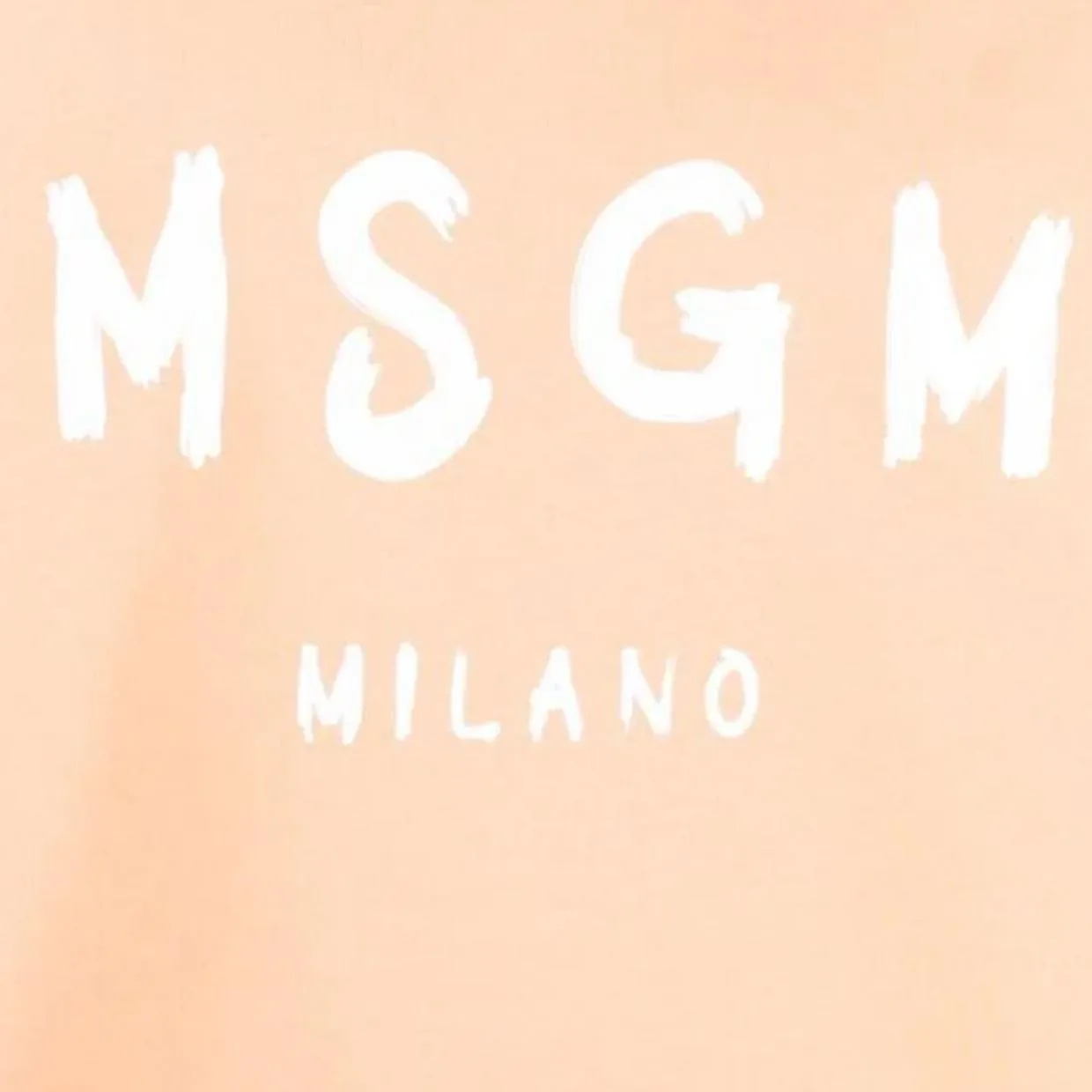 MSGM Brushed Paint Logo Effect Orange Sweatshirt