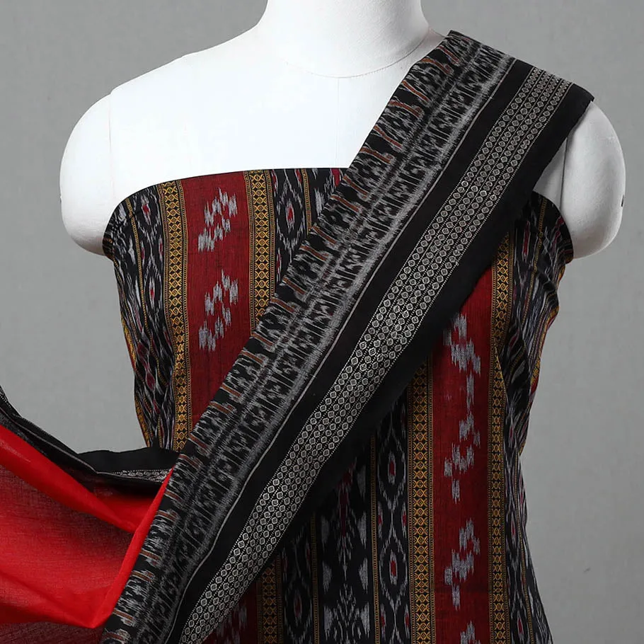 Multicolor - 3pc Ikat Cotton Handloom Sambalpuri Dress Material 10