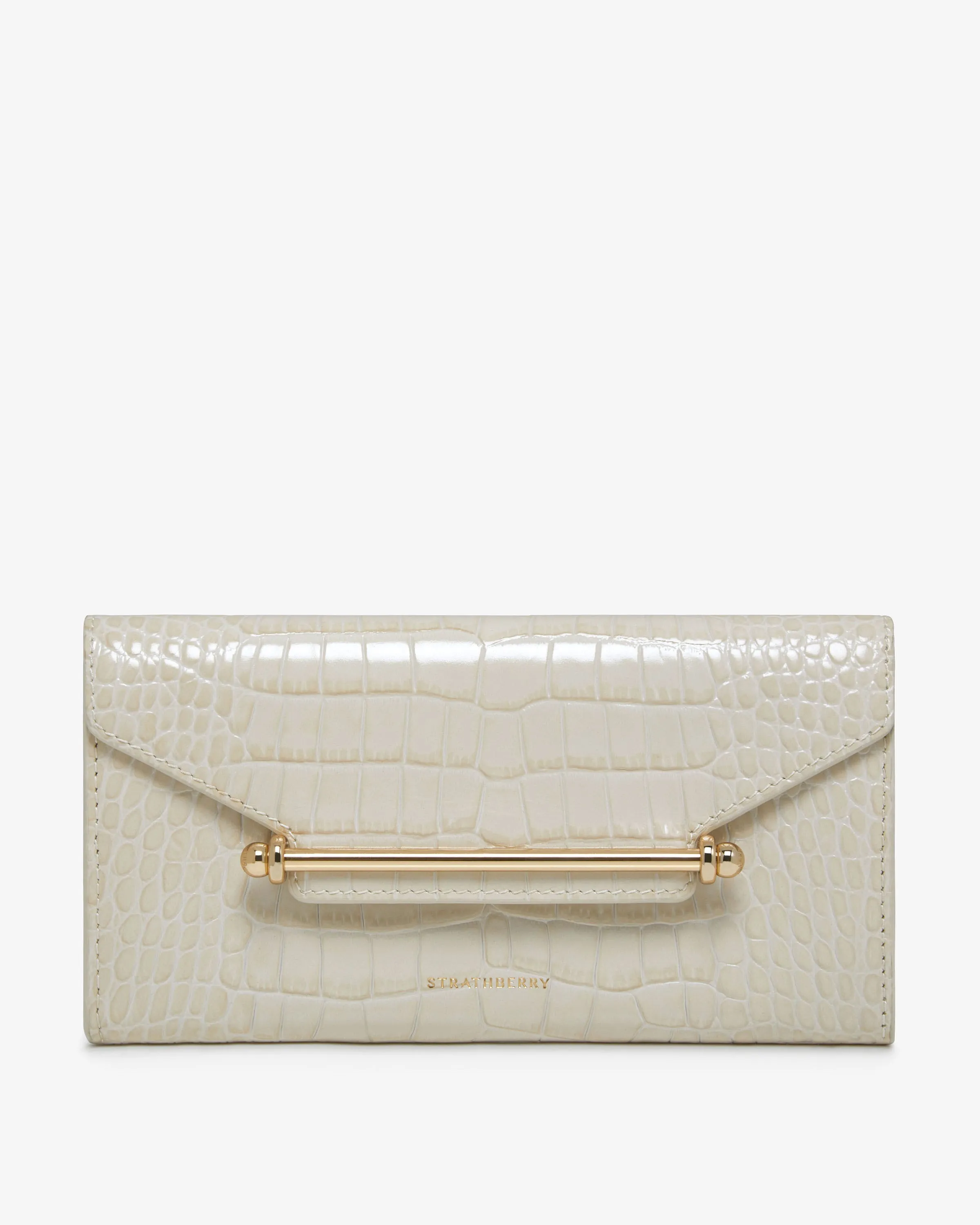 Multrees Chain Wallet - Croc-Embossed Leather Vanilla