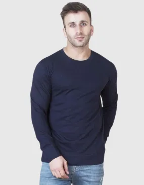 Navy Plain Regular Fit Sweatshirt