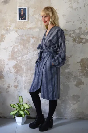 NEW Autumn Grey Woven Etno Style Long Sleeved warm Transformer Kimono - from dress to a kimono jacket