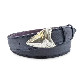 Ocean Blue Mottled Nubuck Megalodon Belt