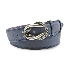 Ocean Blue Mottled Nubuck Reef Knot Belt