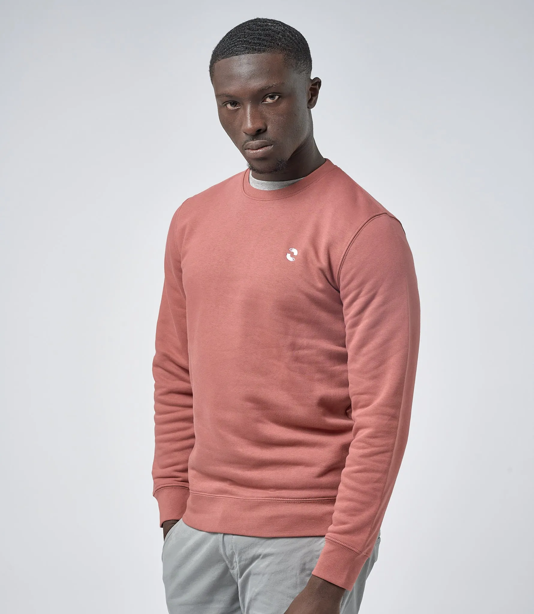 Omnitau Men's Prime Organic Cotton Crew Neck Sweatshirt - Red