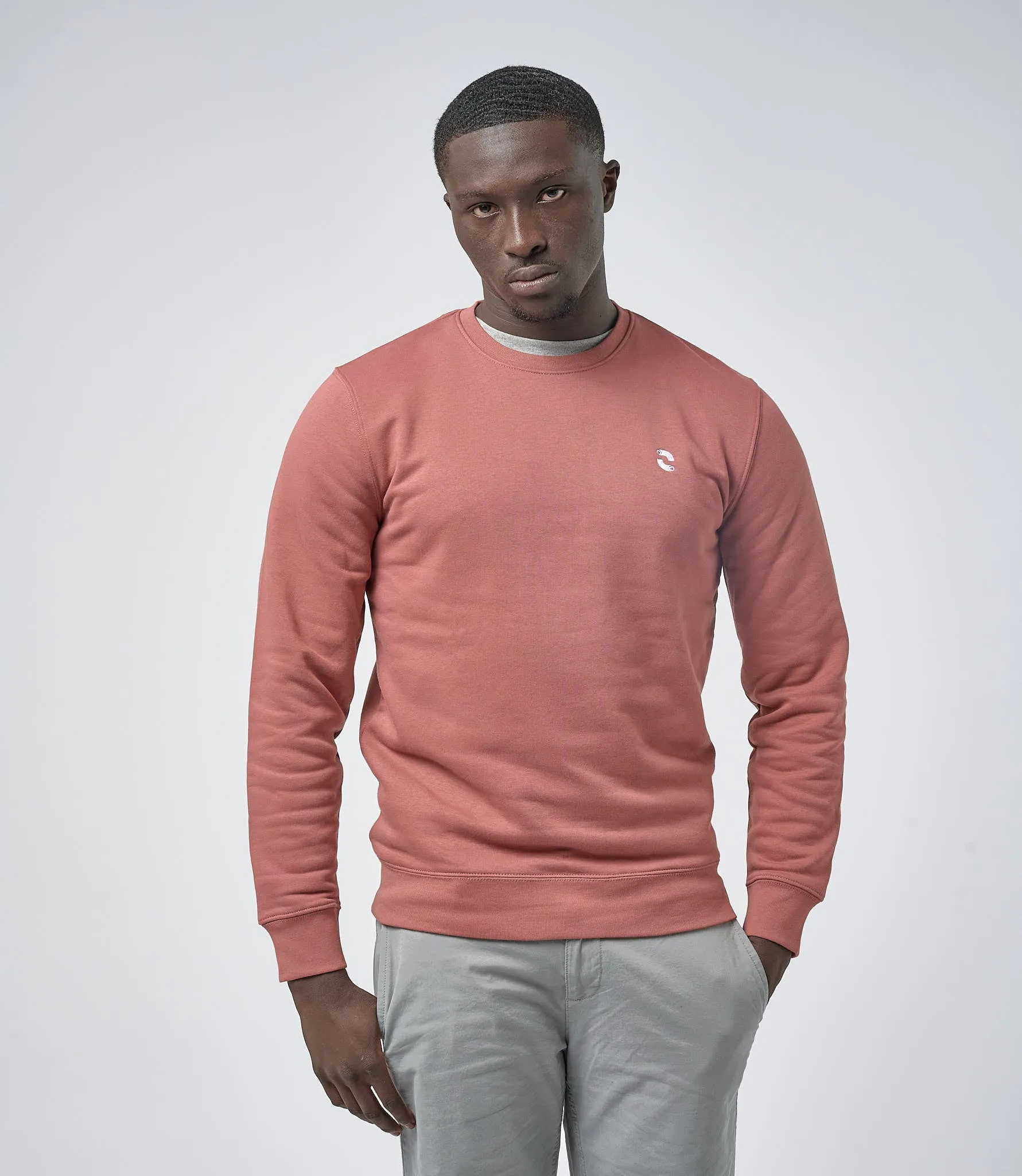 Omnitau Men's Prime Organic Cotton Crew Neck Sweatshirt - Red