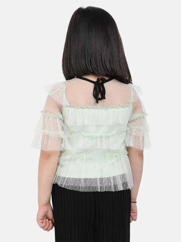 One Friday Mint Frill Top