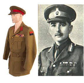 Original British WWII No.2: Service Dress Uniform Jacket and Peaked Visor with Research of Lieutenant-General Sir Noel Beresford-Peirse KBE, CB, DSO