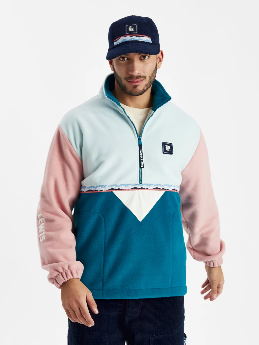 Palm 1/4 Zip Fleece Cool Aqua