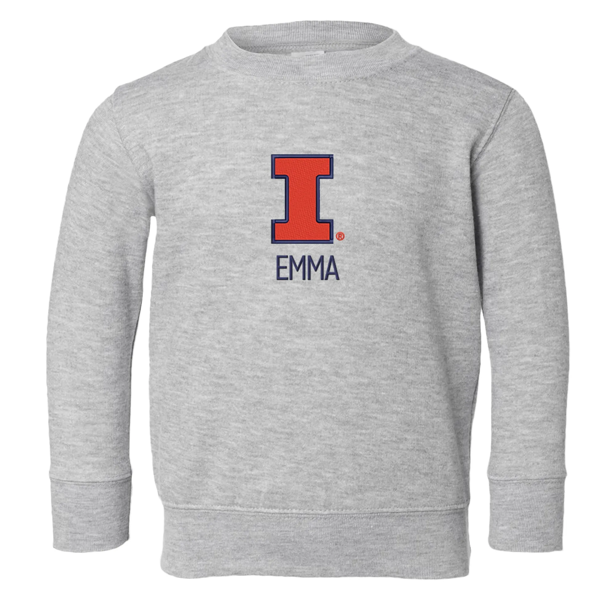 Personalized Illinois Fighting Illini Toddler Crewneck Sweatshirt