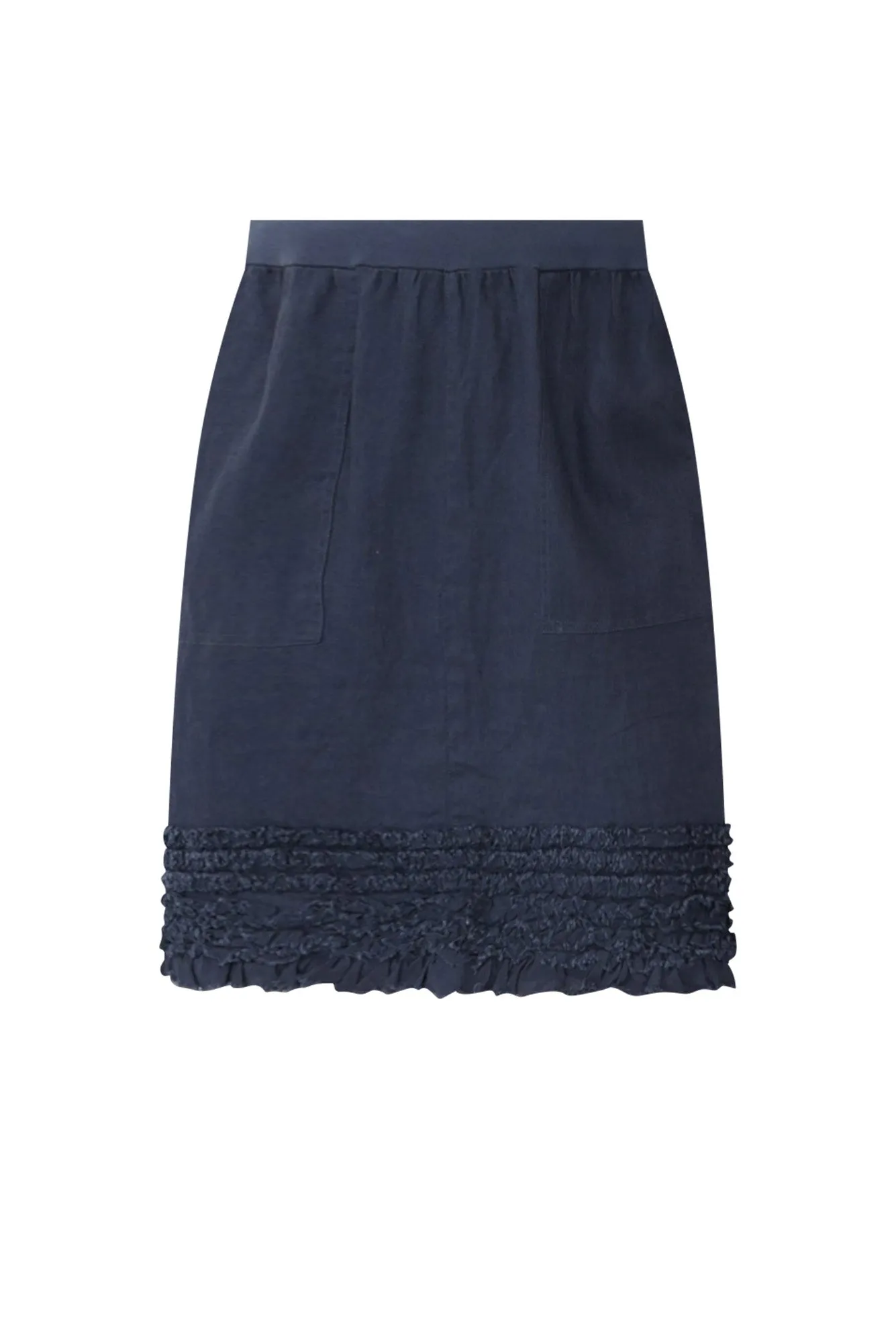 Phillipa Navy Ruffle Hem Skirt