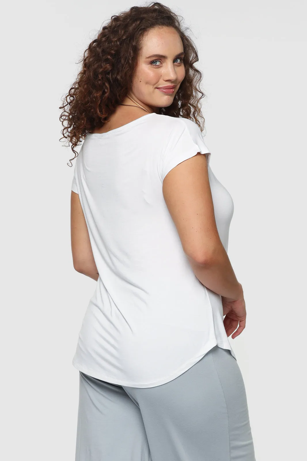 Pia Bamboo Tee - White (incorrect label - size XXS only)