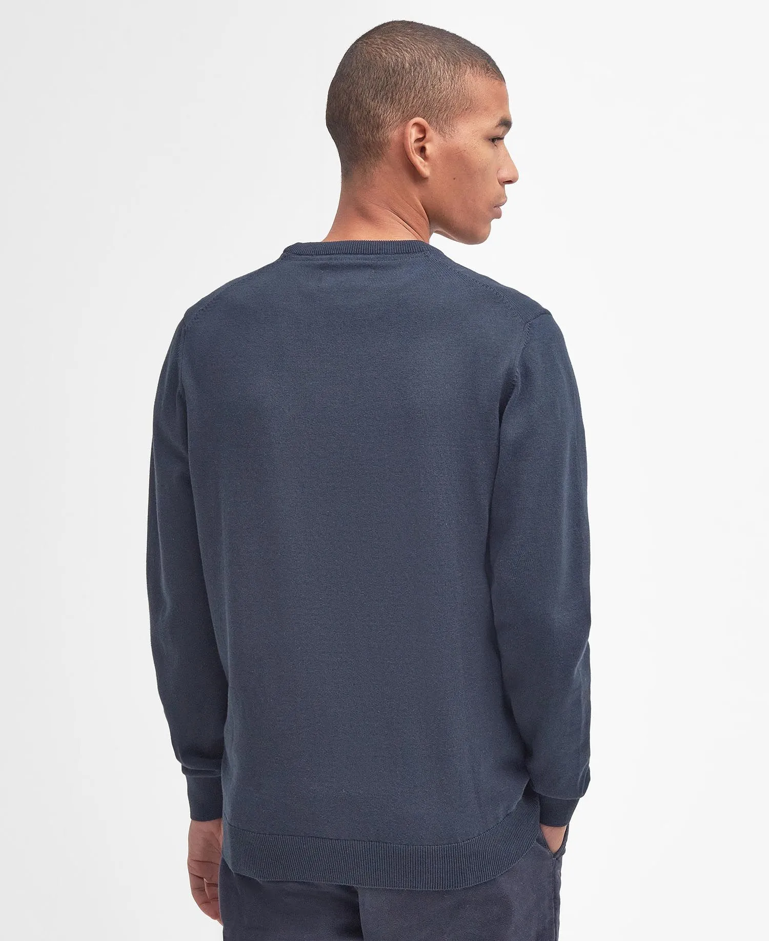 Pima Cotton Crew Neck Sweater - Navy