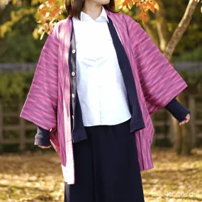 Pink with gray purple pattern haori