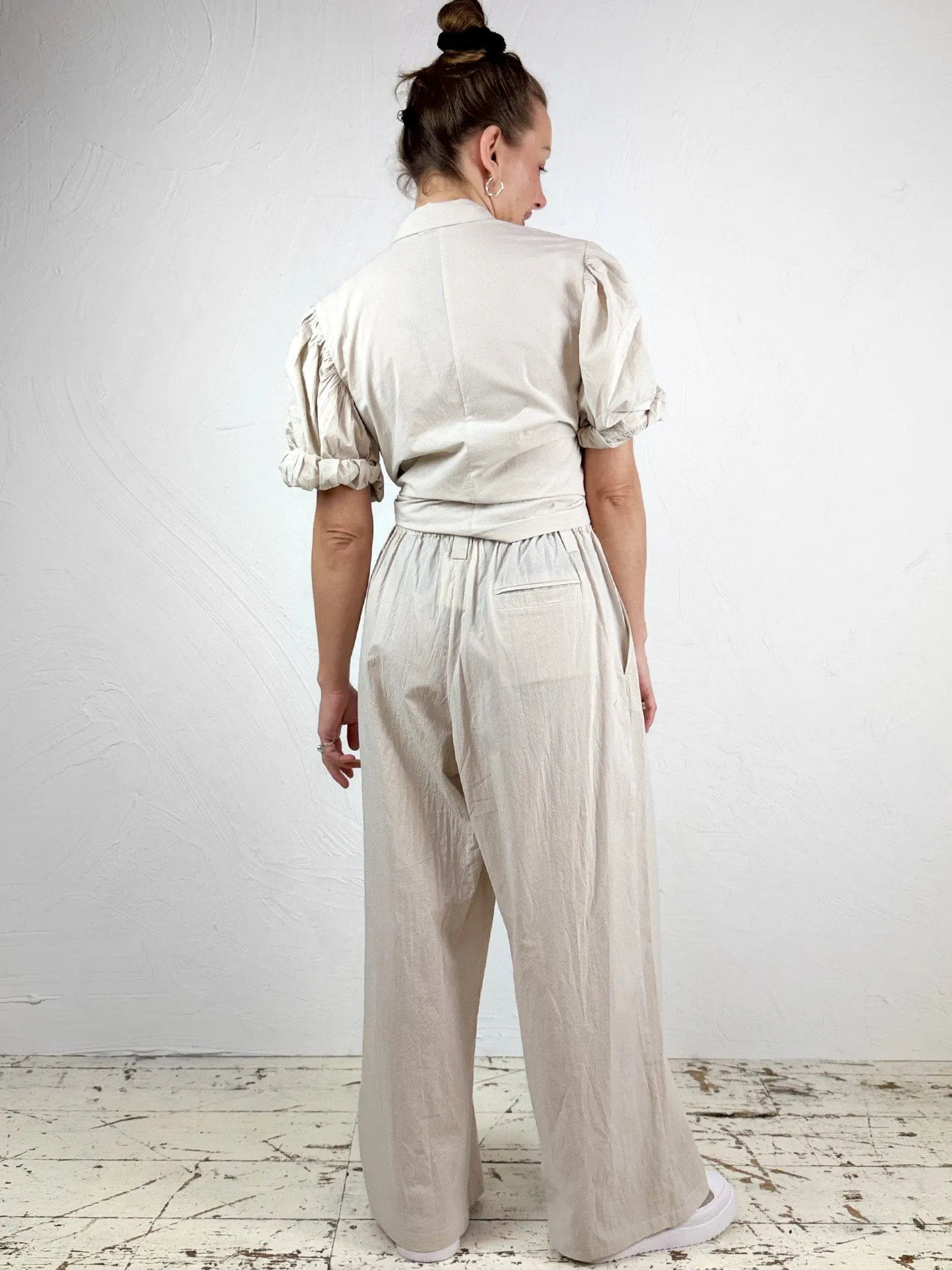 Pleated Cotton Trousers