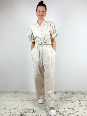 Pleated Cotton Trousers