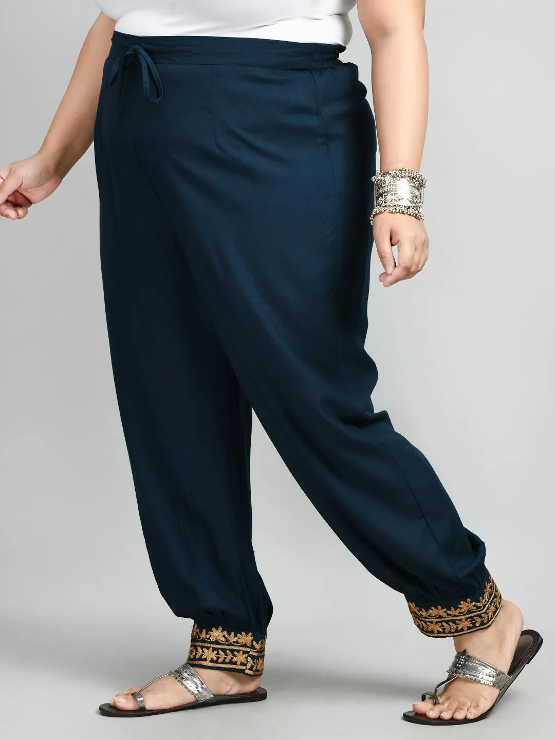 Plus Size Plus Size Aari Teal Trousers