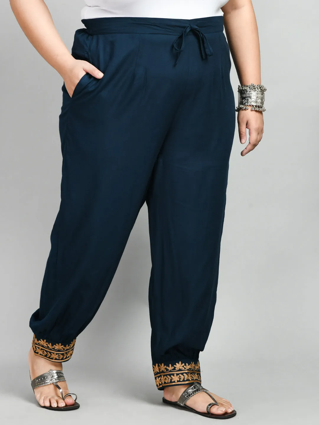 Plus Size Plus Size Aari Teal Trousers