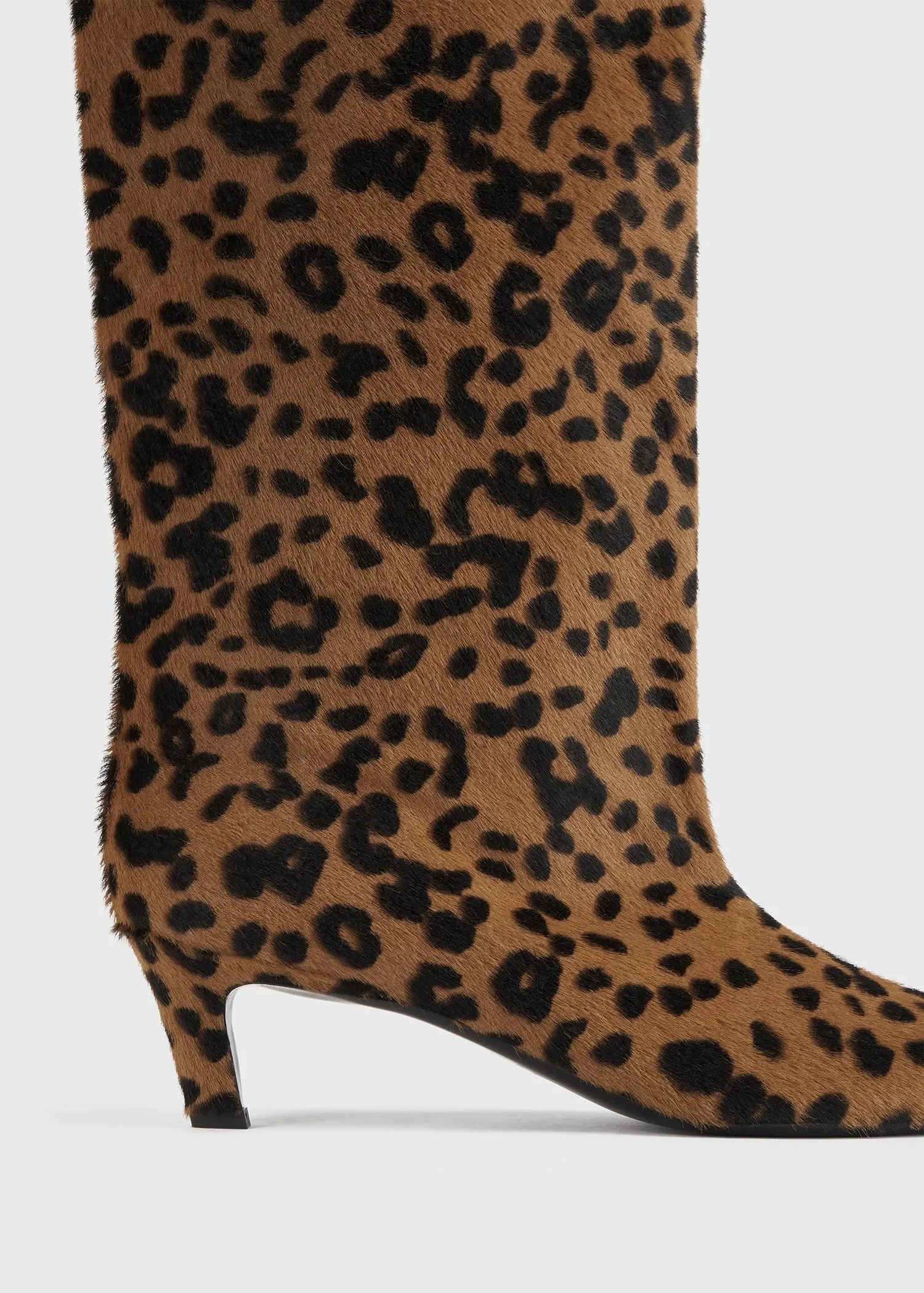 Pony hair wide shaft boots leopard