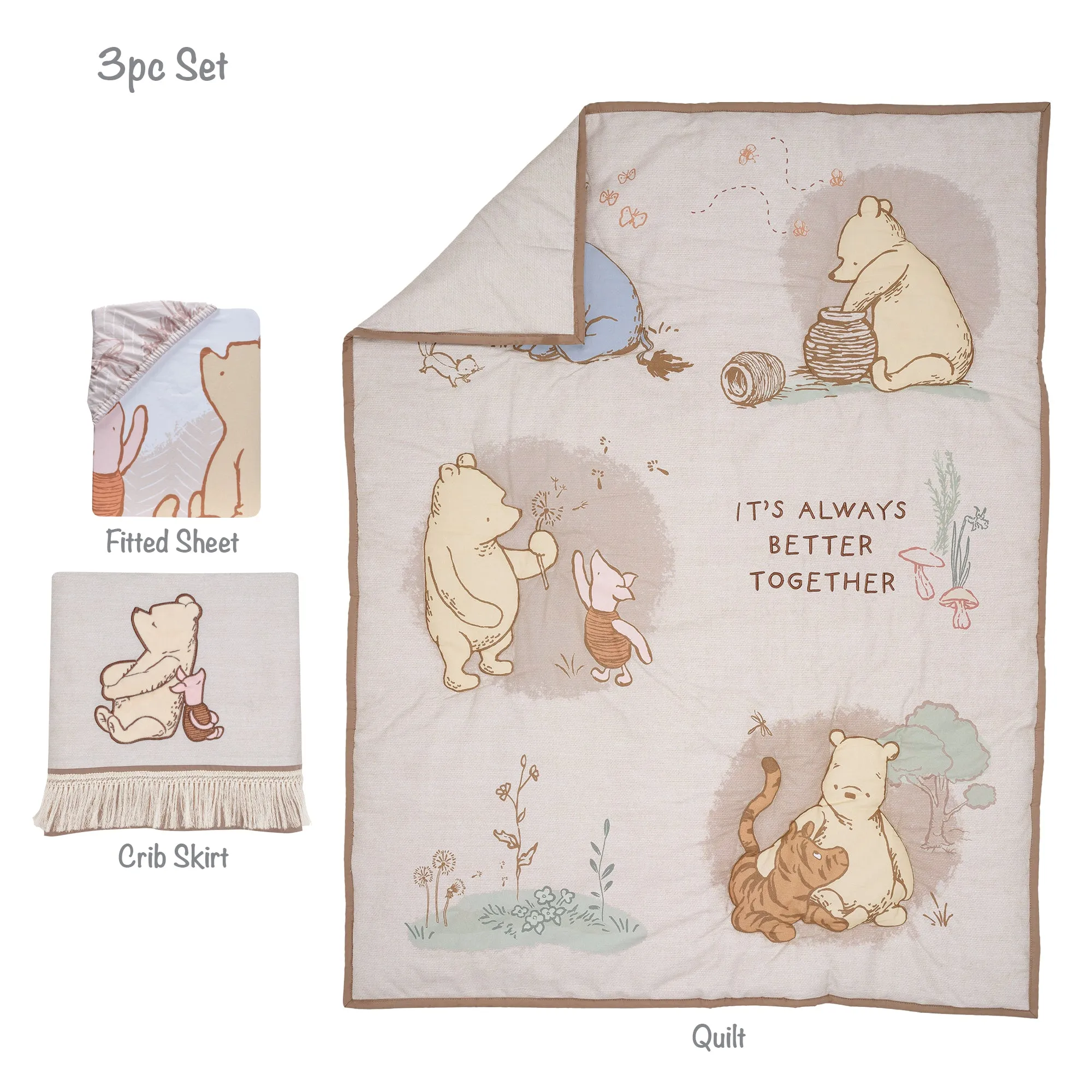 Pooh Bear & Pals 3-Piece Crib Bedding Set