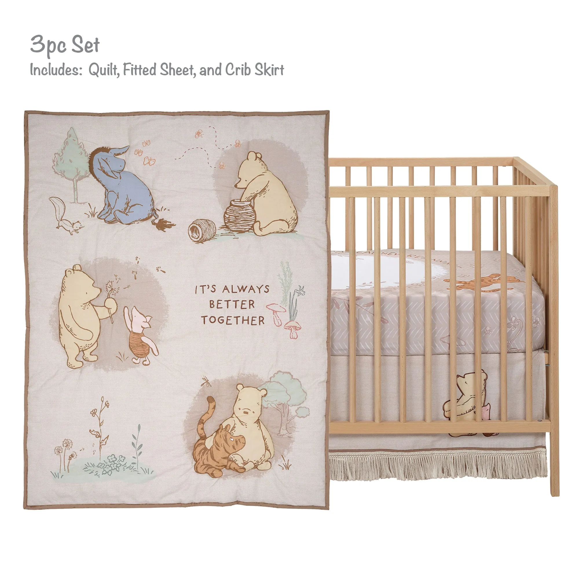 Pooh Bear & Pals 3-Piece Crib Bedding Set