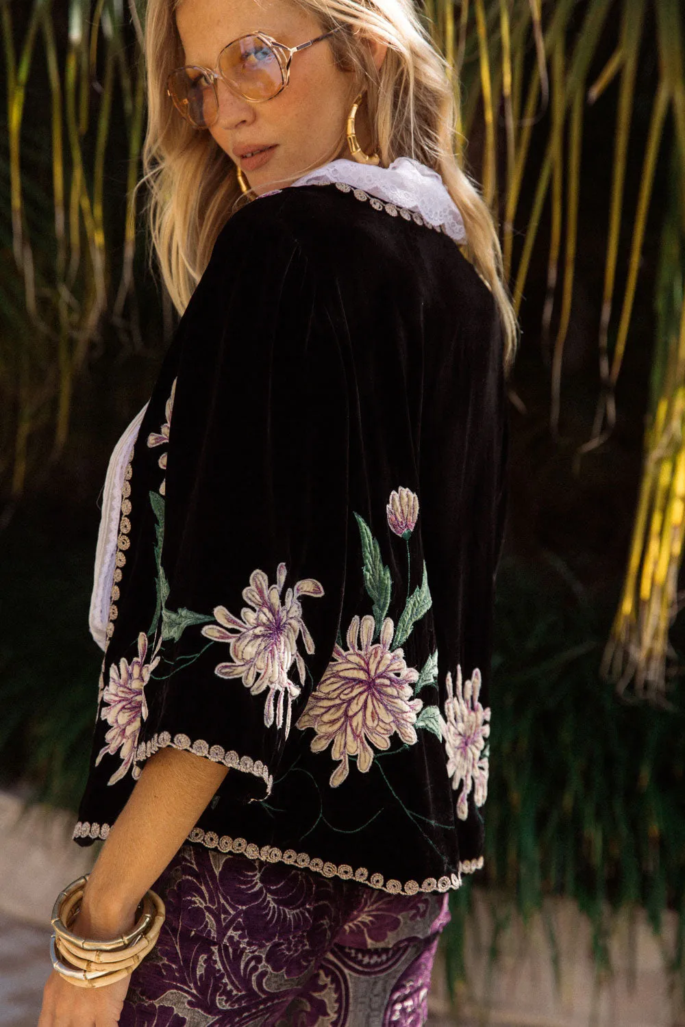 Purple Haze Silk Velvet Kimono Jacket