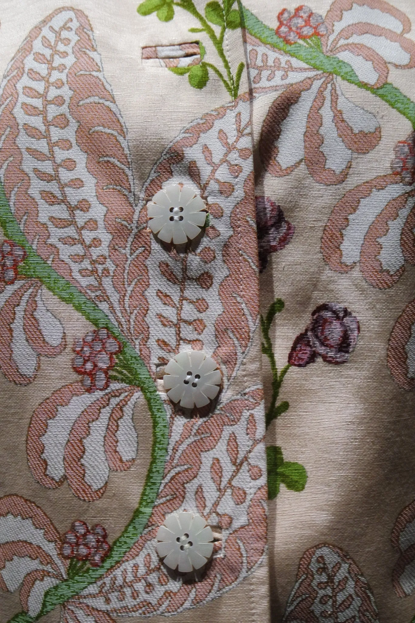 Quadrille Silk Jacket in Rose Fern Print