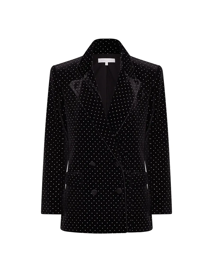 Quinn Velvet Jacket - Crystal Black